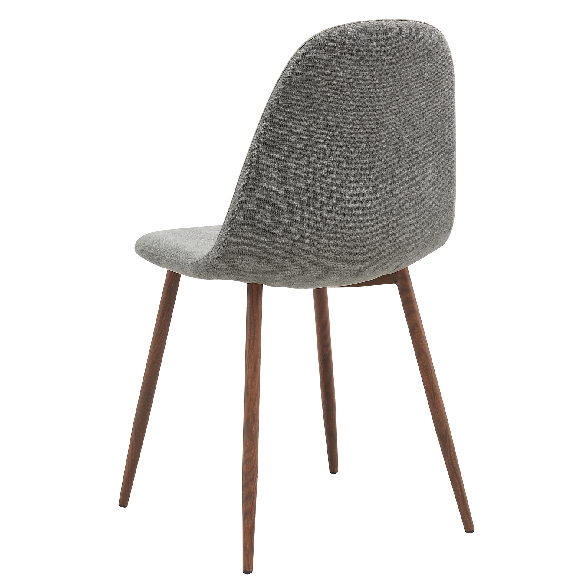 Lyna Grey Fabric Dining Chair with Walnut Finish Legs 3