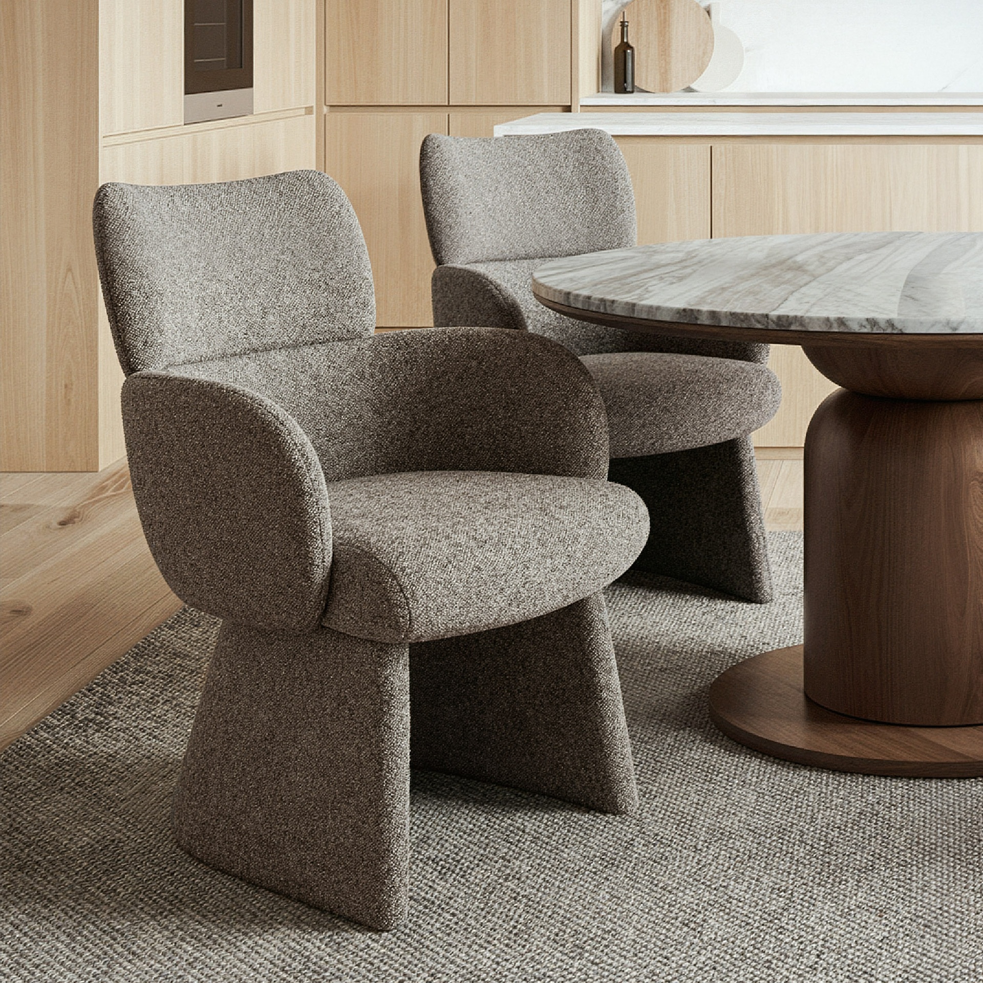 Titani Brown Fully Upholstered Dining Chair 2
