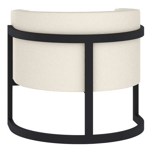 Zhuri Ivory Boucle Accent Chair with Black Metal Frame 3