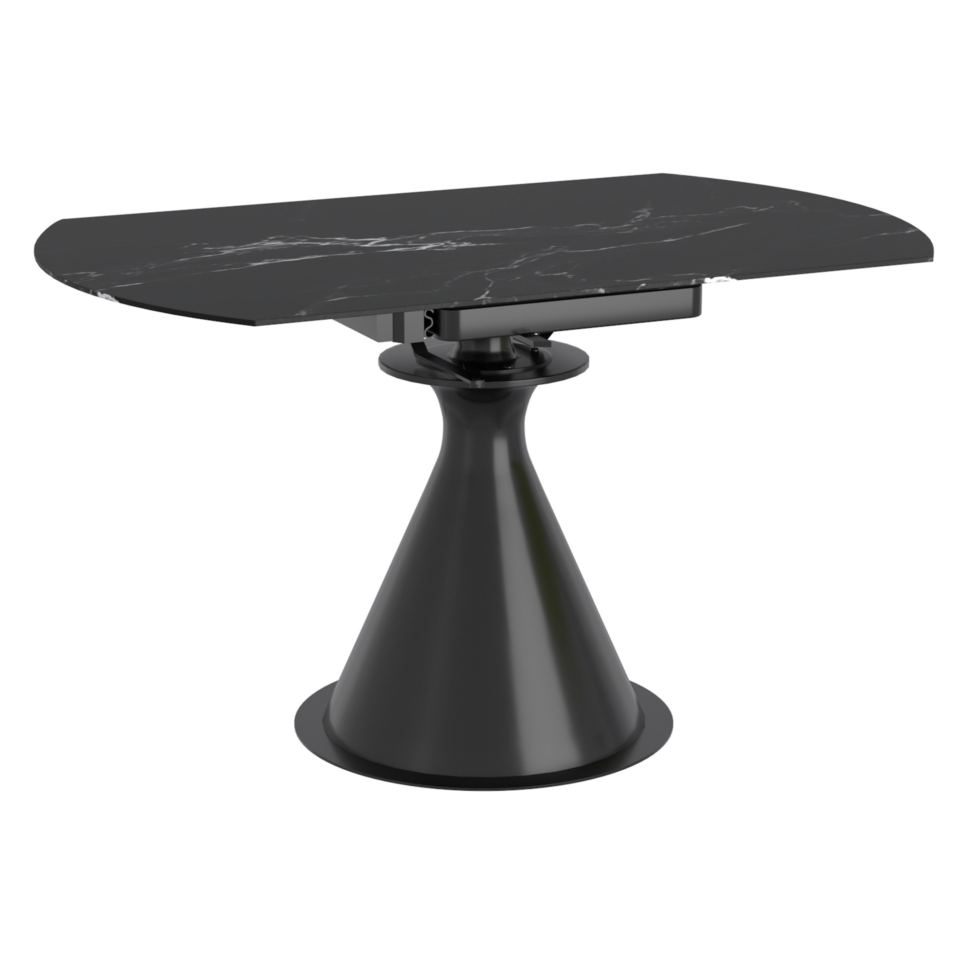 Calisto Black Sintered Stone Round Dining Table with Pedestal Base 3