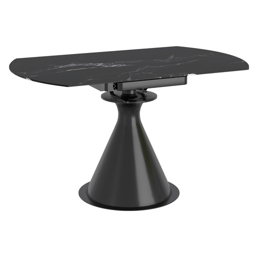 Calisto Black Sintered Stone Round Dining Table with Pedestal Base 3