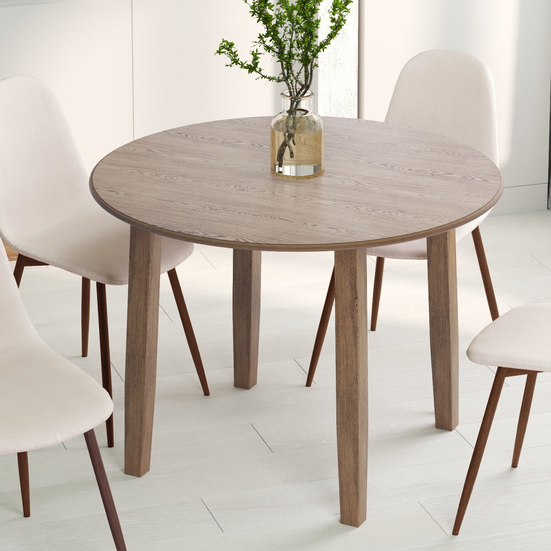 Conrad Walnut Round Drop-Leaf Dining Table, 42" 2