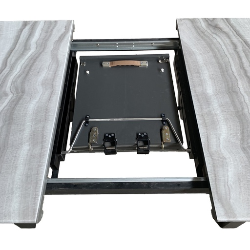 Gavin/Brodi 7-Piece Extendable Dining Set with Marble-Look Glass Top 3