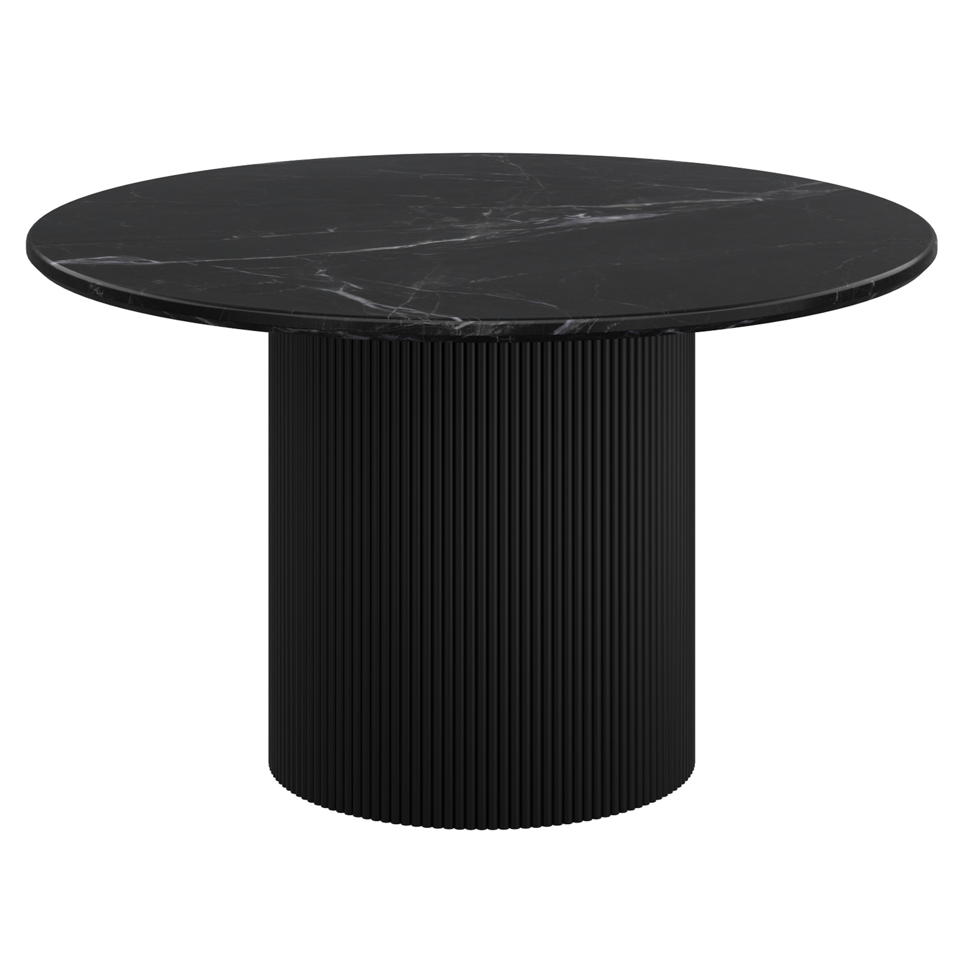 Jilsa/Cleo Black 5-Piece Marble Top Pedestal Dining Set 2