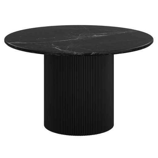Jilsa/Cleo Black 5-Piece Marble Top Pedestal Dining Set 2