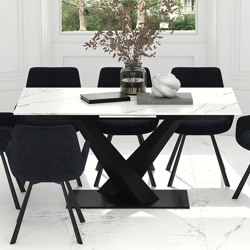 Julius White Extendable Sintered Stone Dining Table 2