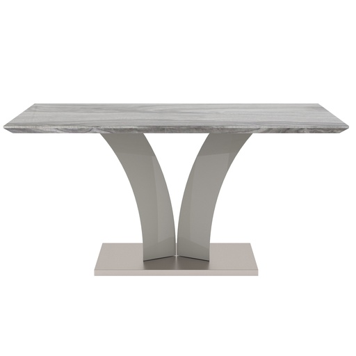 Napoli Light Grey Faux Marble Rectangular Dining Table, 63" 3