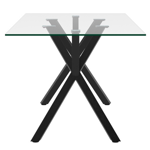 Stark Black Rectangular Glass Dining Table, 71" 3