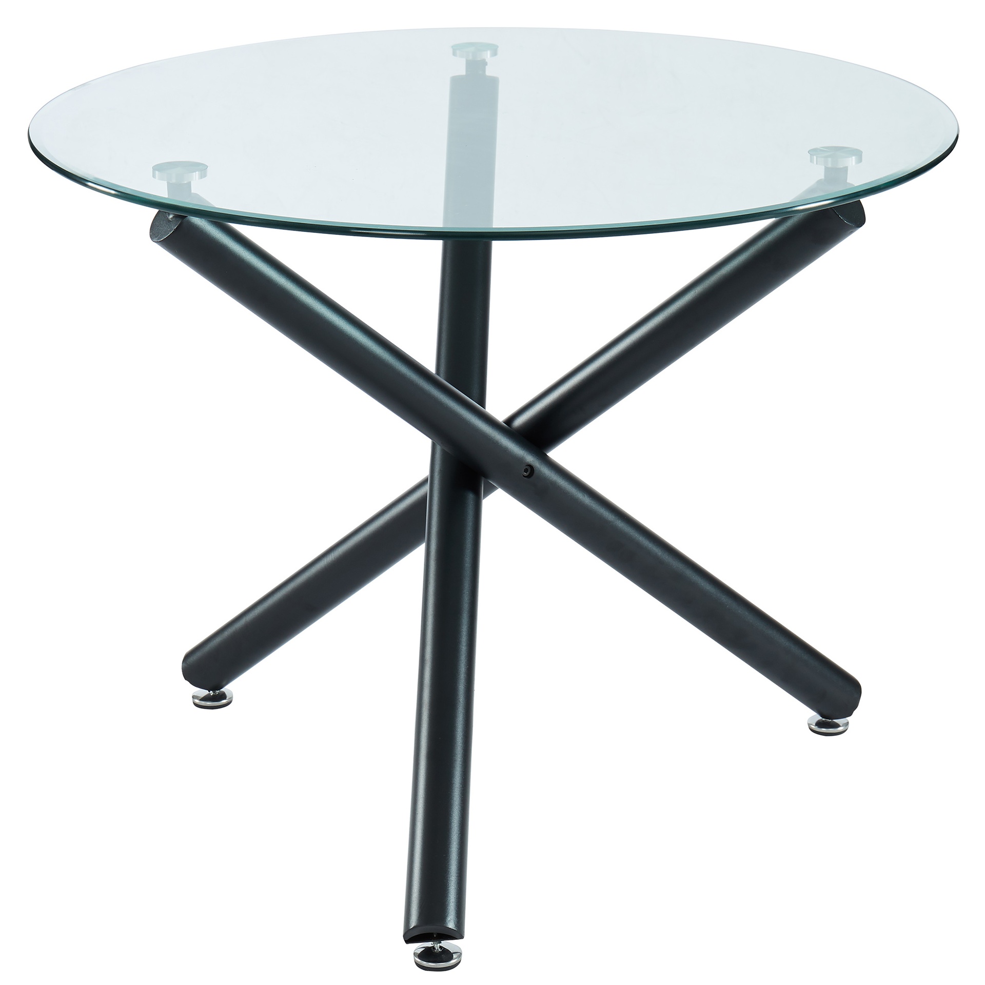 Suzette/Hudson 5-Piece Round Glass Dining Set 2