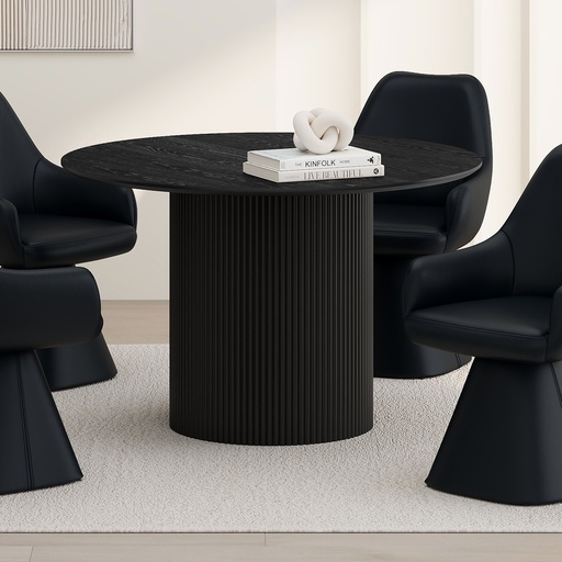 Tovas Black Round Pedestal Dining Table, 47" 2