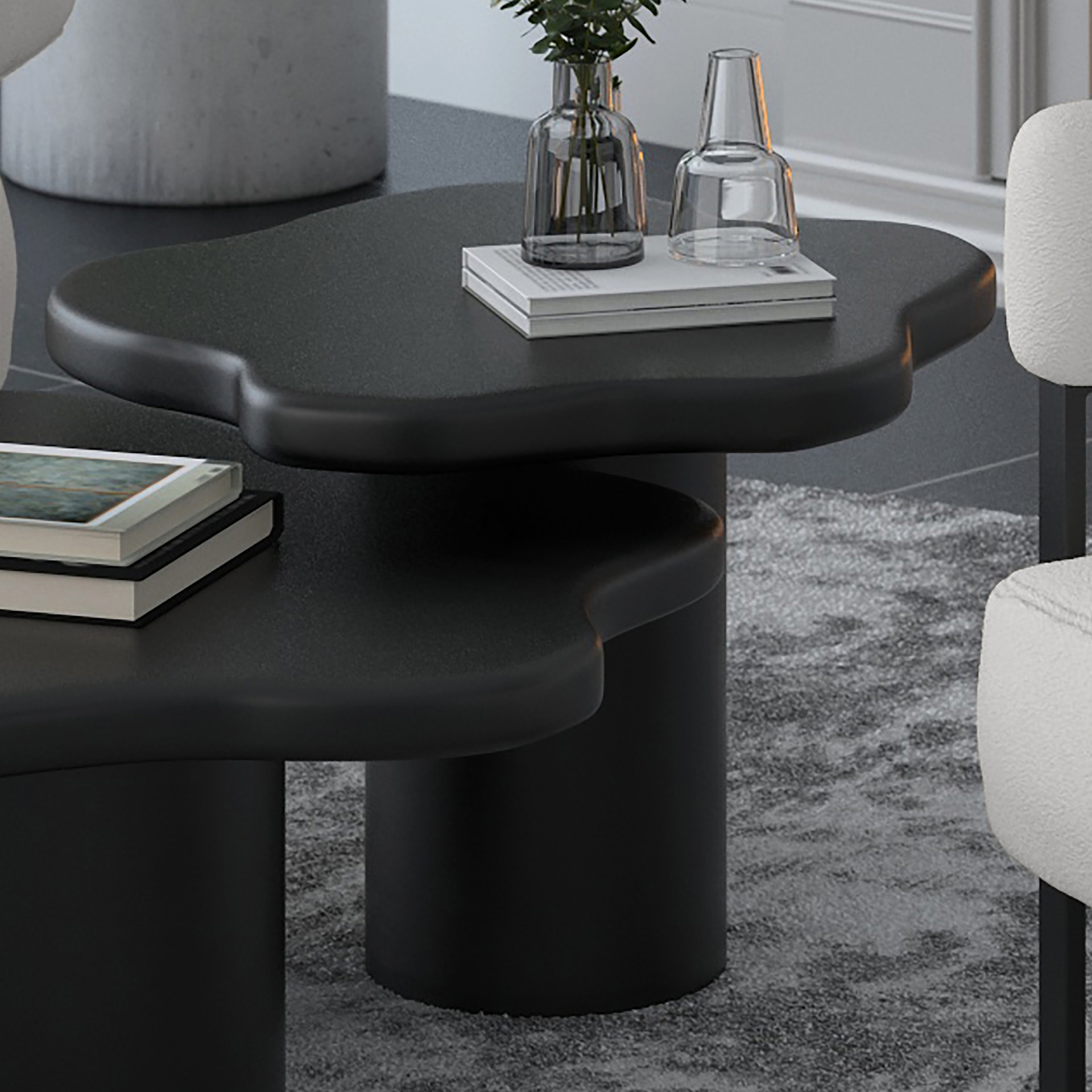 Mayal Black Solid Mango Wood Large Coffee Table 2