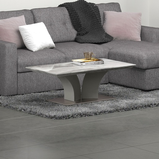 Napoli Light Grey Faux Marble Rectangular Coffee Table 2