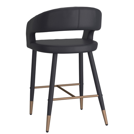 Crimson Black Leatherette 26" Counter Stool 3