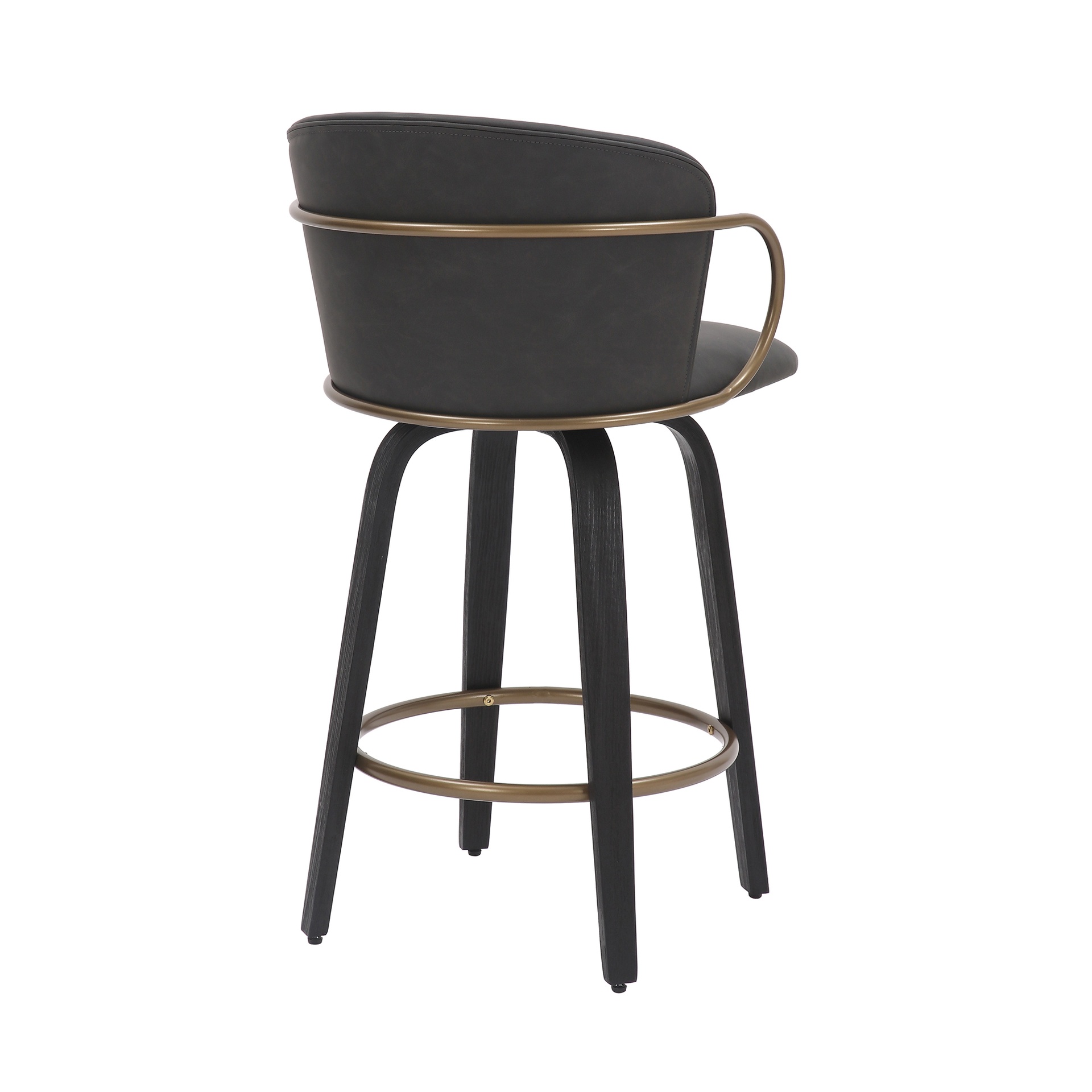 Lawson Charcoal Leatherette 26" Counter Stool with Aged Gold Frame 3