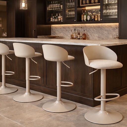 Mabel Beige Adjustable Air-Lift Stool 2