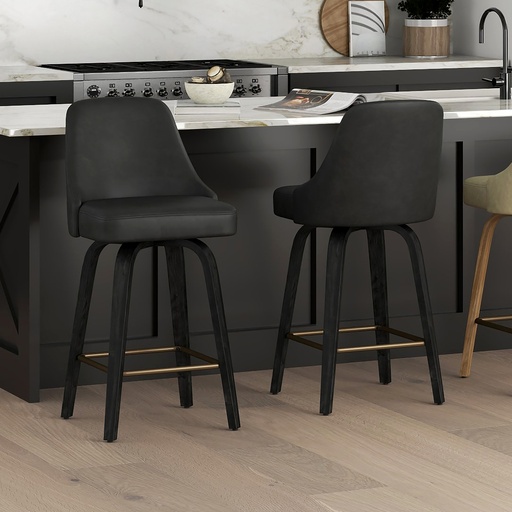 Oakley 26" Charcoal Swivel Counter Stool 2