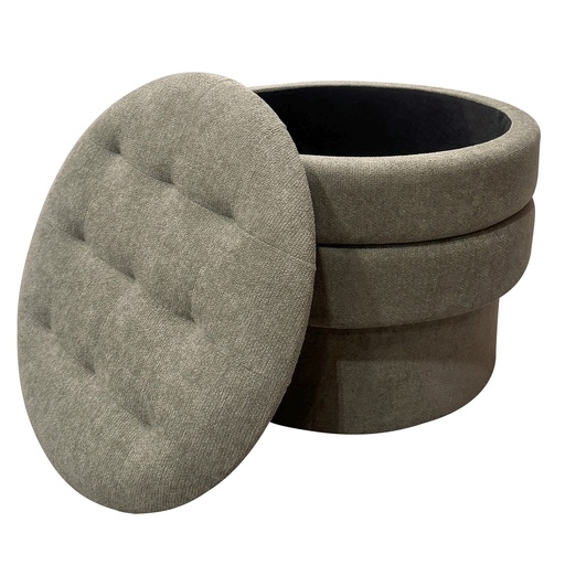 Kepler Round Tufted Storage Ottoman (Moss) 3