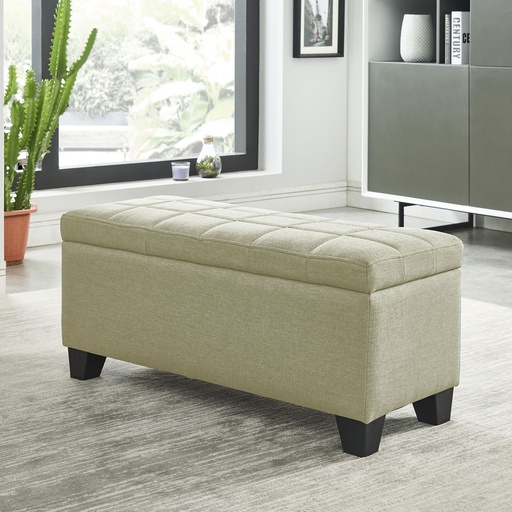 Lila Beige Tufted Storage Ottoman Bench 2