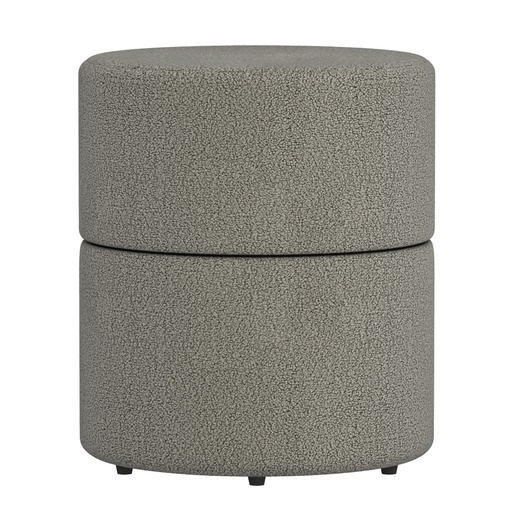 Novar Warm Grey Boucle Round Swivel Ottoman 3