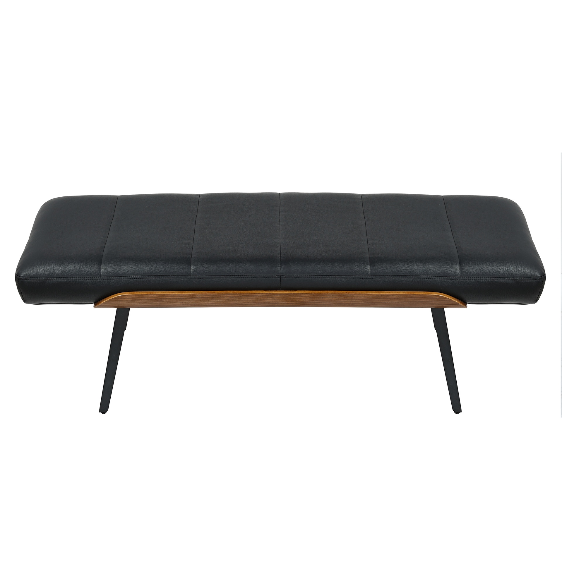 Umber Black and Walnut Leatherette Bench 3