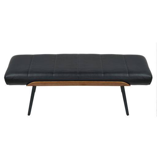 Umber Black and Walnut Leatherette Bench 3
