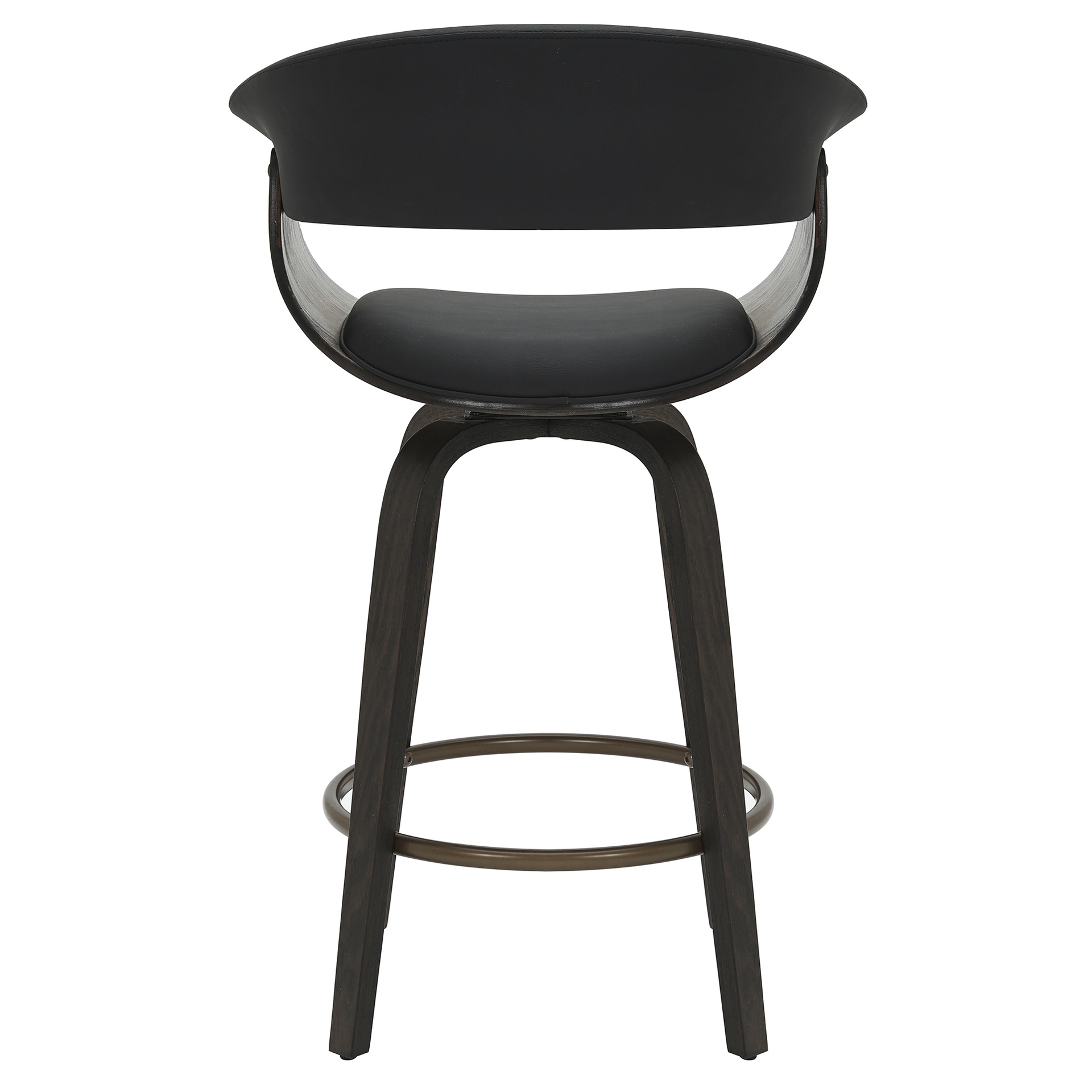Holt Black and Walnut Swivel Counter Stool, Set of 2 3