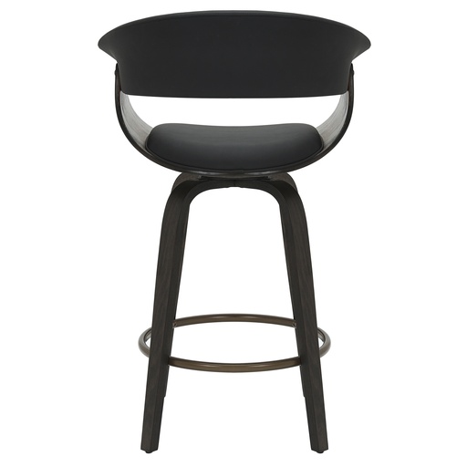 Holt Black and Walnut Swivel Counter Stool, Set of 2 3