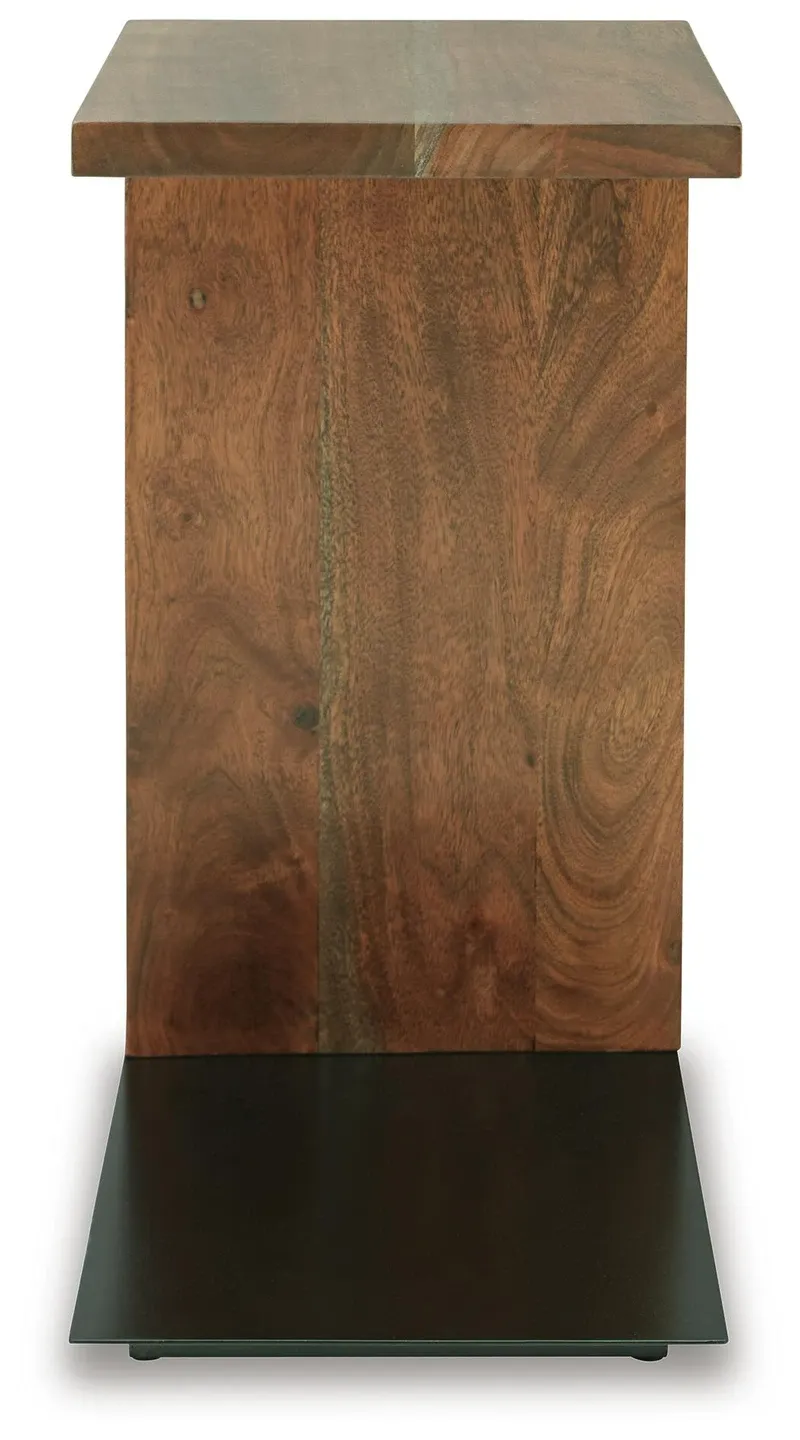 Skeena Medium Brown C-Shaped Accent Table 7