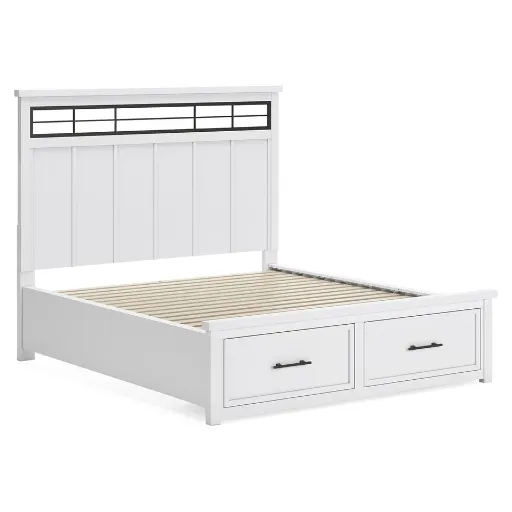 Ashbryn White California King Panel Storage Bed 2
