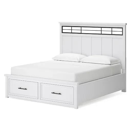 Ashbryn White California King Panel Storage Bed 3
