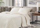 Mahoney Sleeper Sectional - opened as bed (LAF Pebble)