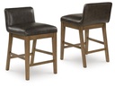 Cabalynn Upholstered Barstool (Two-tone Brown) - gallery 1