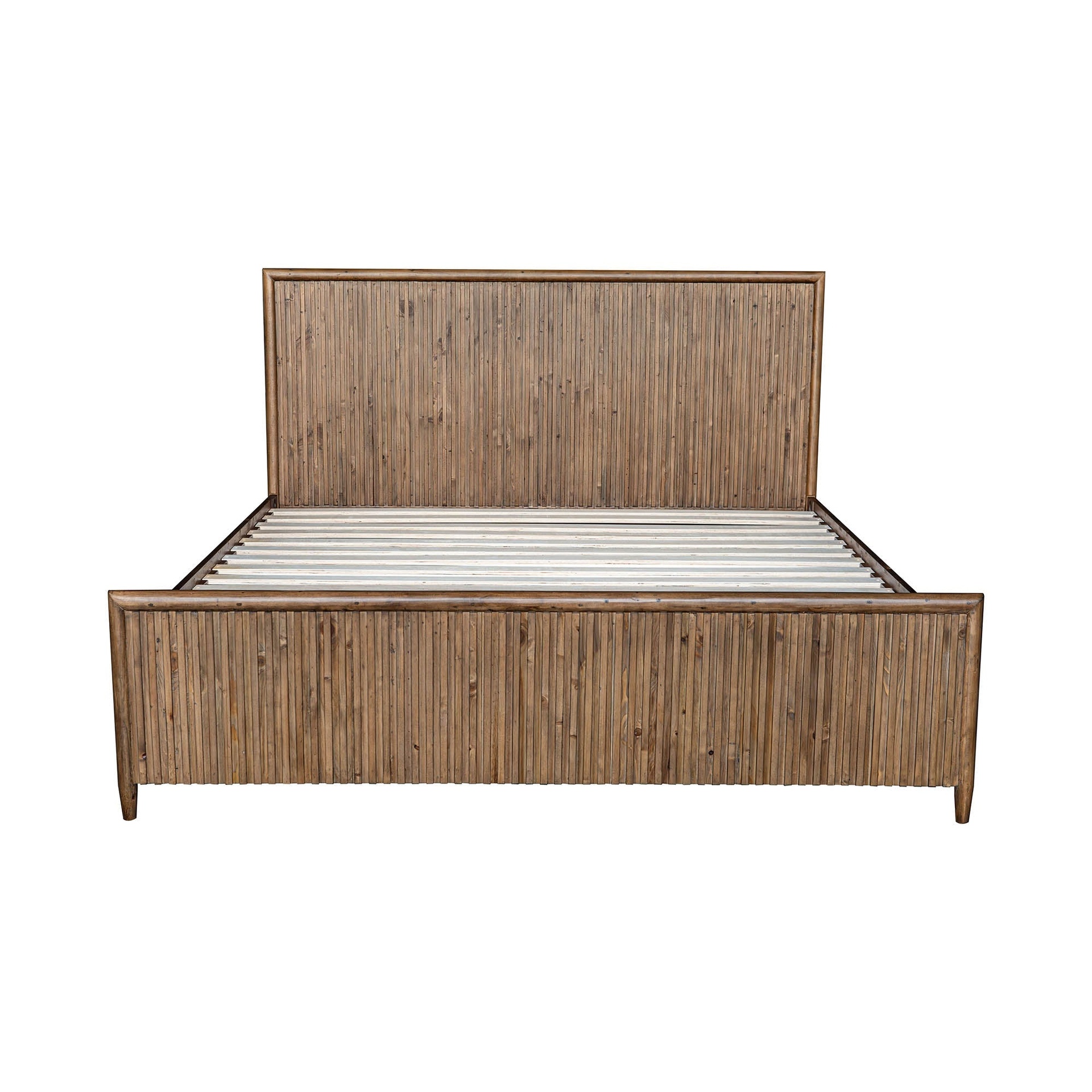 Dark Walnut Plank Block-Leg Bed 4