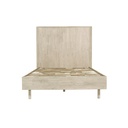 White Washed Acacia Platform Bed with Fluted Headboard view 3