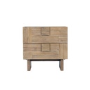 Geometric Solid Acacia 2-Drawer Nightstand view 2