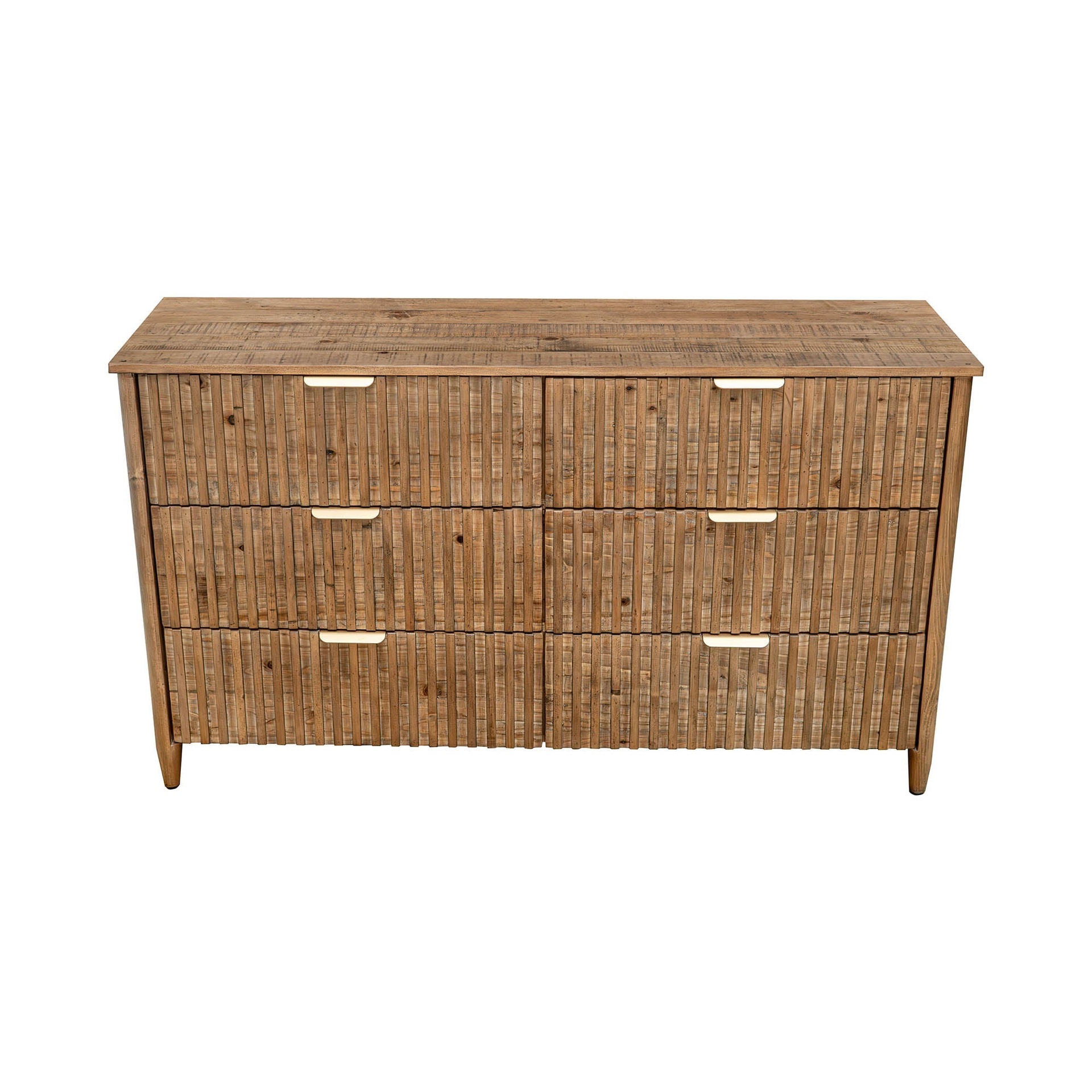 Cashew Slatted Front 6-Drawer Dresser 4