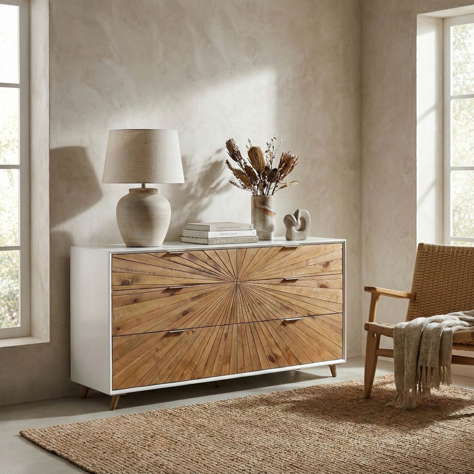 Sunburst Reclaimed Wood 6-Drawer Dresser 2