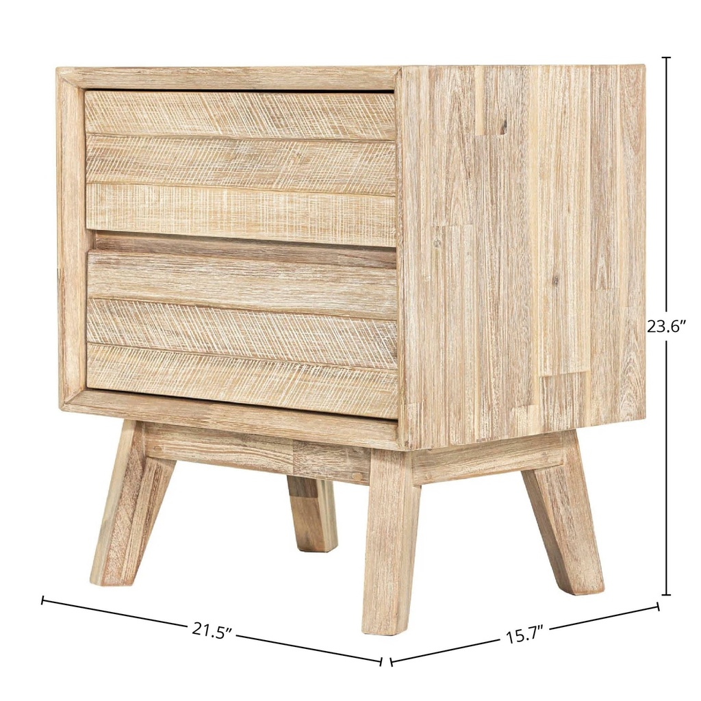 Gia 2 Drawer Nightstand (Light Driftwood)