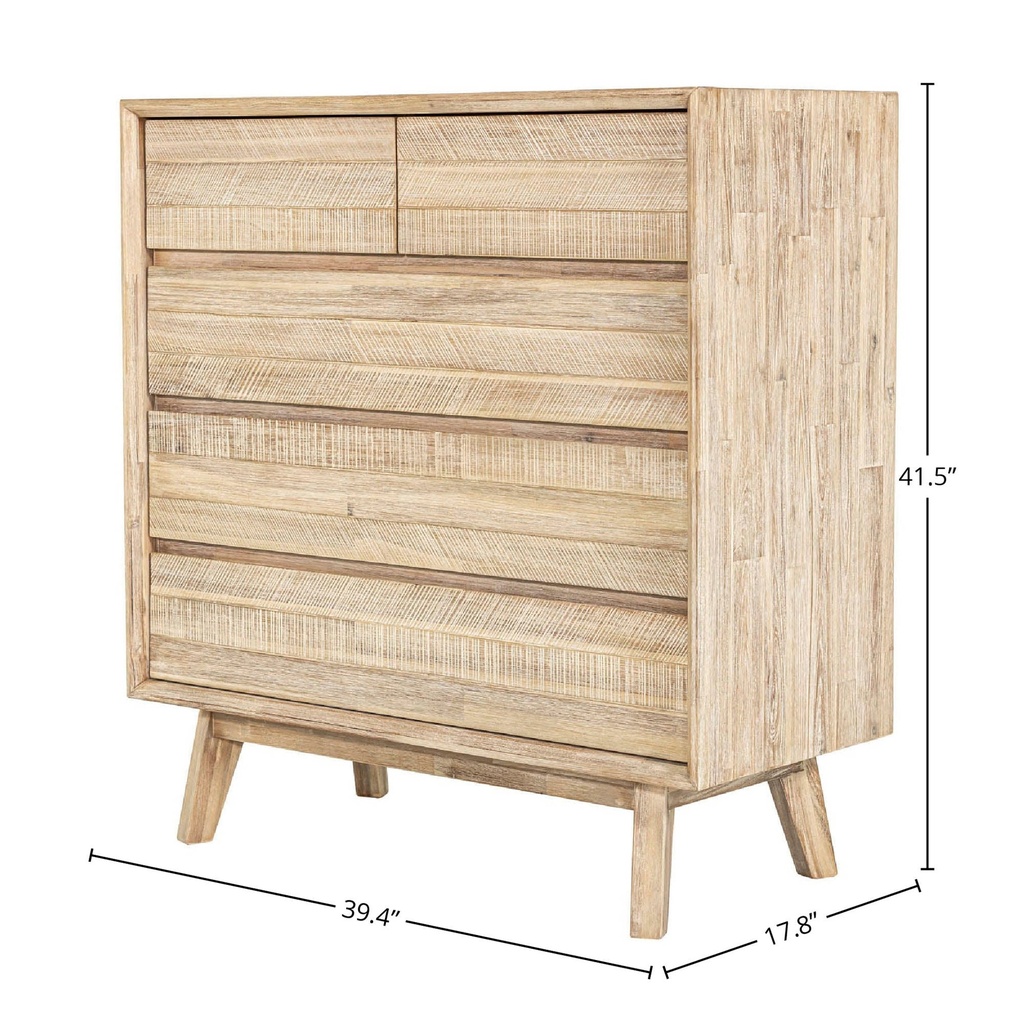 Gia 5 Drawer Chest (Light Driftwood)