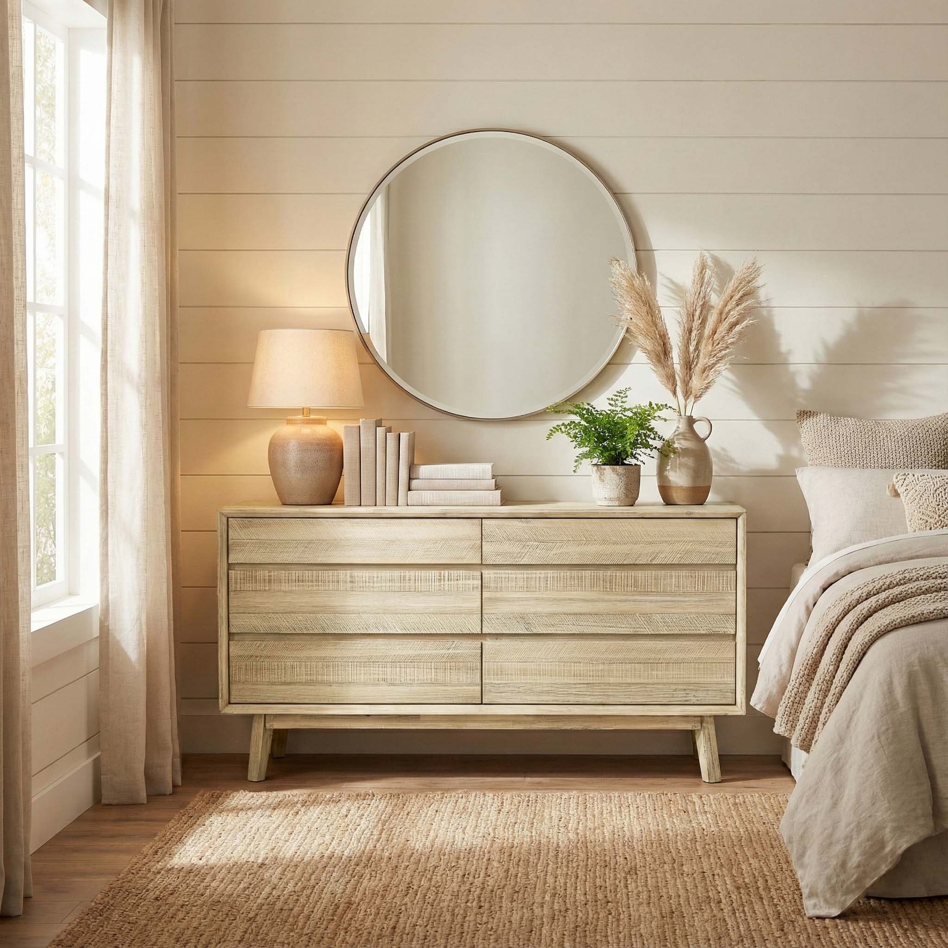 Crosshatch Wood 6-Drawer Dresser 2