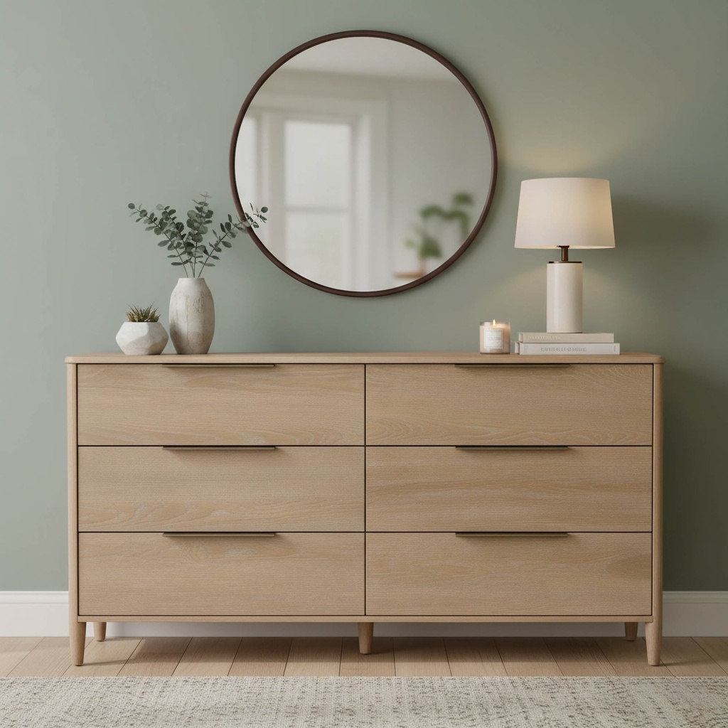 Kamelia 6 Drawer Dresser (Sand)