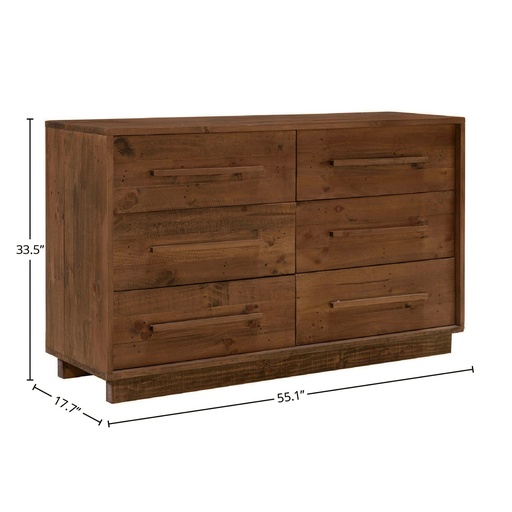 Nevada 6 Drawer Dresser (Dark Driftwood) 2
