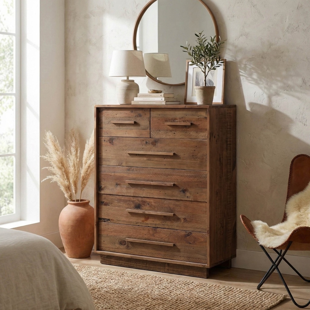 Nevada 6 Drawer Chest (Dark Driftwood)