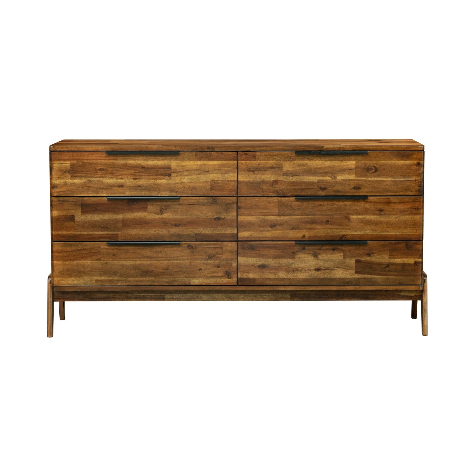 Mid-Century Solid Acacia 6-Drawer Dresser 3