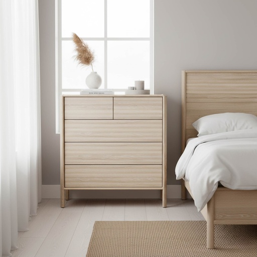 Runway 5 Drawer Chest (Light Oak) 1