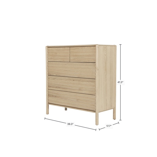 Runway 5 Drawer Chest (Light Oak) 2