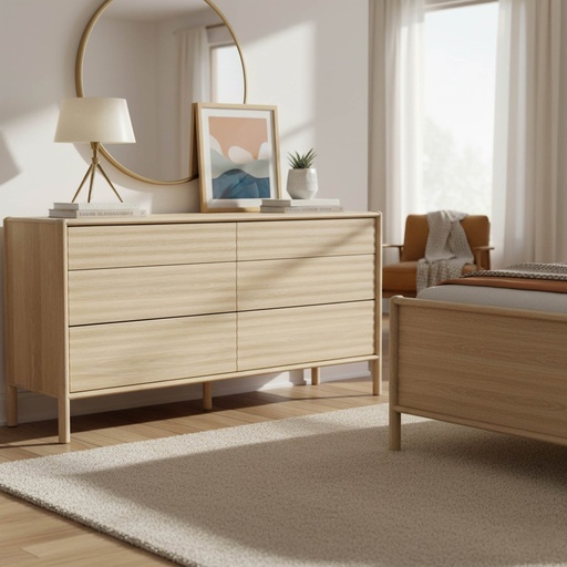 Runway 6 Drawer Dresser (Light Oak) 1