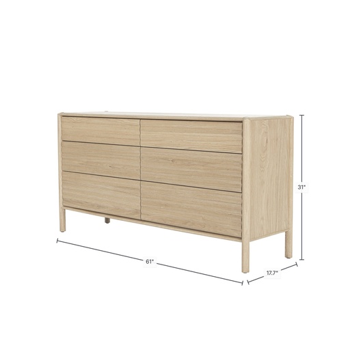 Runway 6 Drawer Dresser (Light Oak) 2