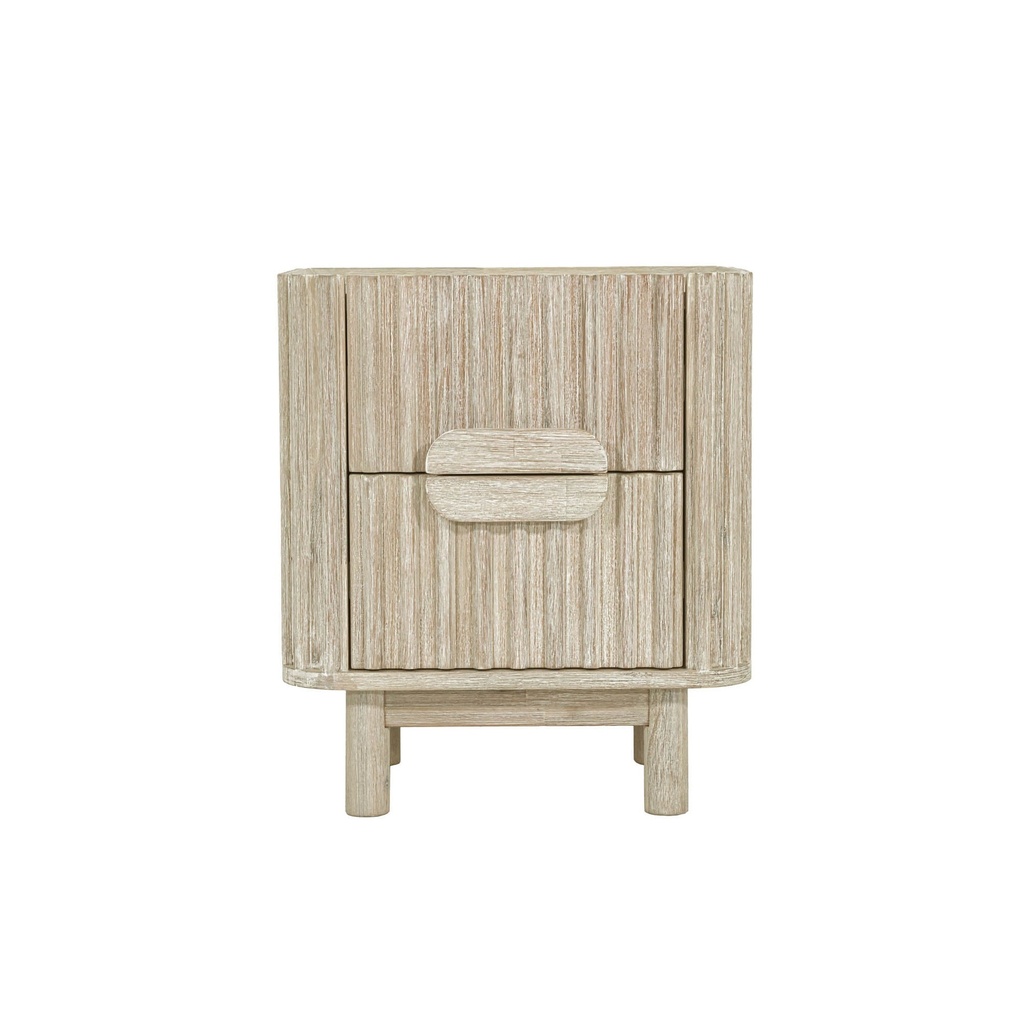 White Washed Acacia Nightstand view 3