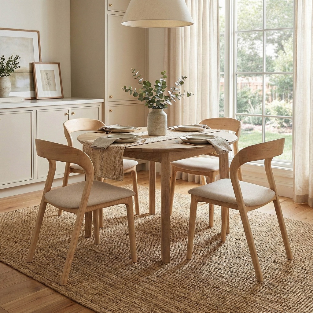 Gia Round Dining Table (Light Driftwood)